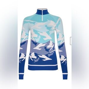 Sweaty Betty Blue and White Graphic Sweatshirt